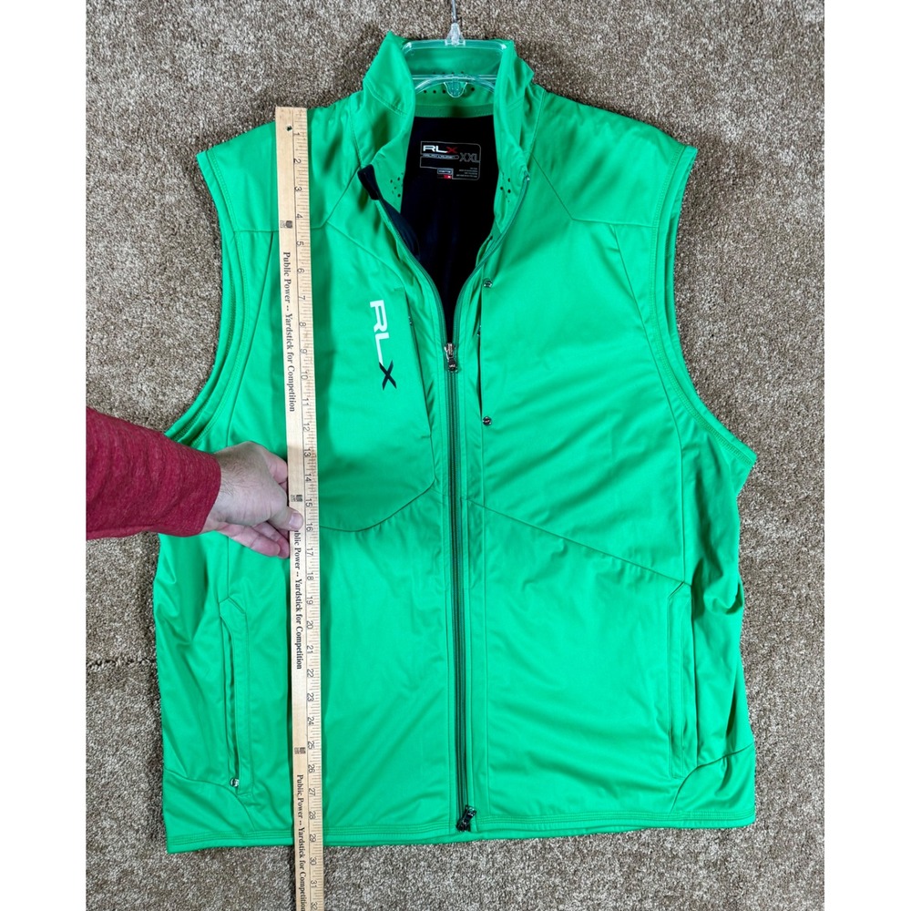 RLX Ralph Lauren Men's Golf Vest Green Full Zip Logo Pockets Size XXL‎ - Picture 6 of 11